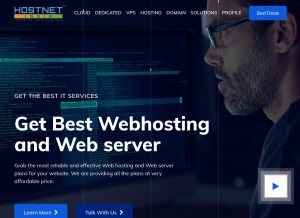How hostnetindia.com looks like on a tablet such as an iPad.