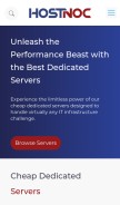 How hostnoc.com looks like on a mobile device such as an iPhone.