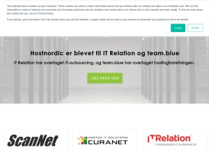 How hostnordic.com looks like on a tablet such as an iPad.