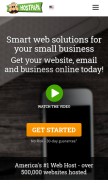 How hostpapa.com looks like on a mobile device such as an iPhone.