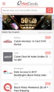How hotdeals.com looks like on a mobile device such as an iPhone.