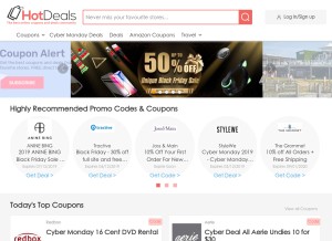 How hotdeals.com looks like on a tablet such as an iPad.