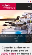 How hotel-france.com looks like on a mobile device such as an iPhone.
