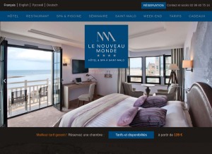 How hotel-le-nouveau-monde.fr looks like on a tablet such as an iPad.