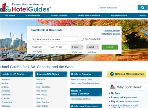 How hotelguides.com looks like on a tablet such as an iPad.