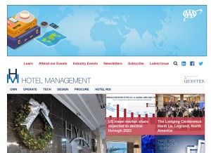 How hotelmanagement.net looks like on a tablet such as an iPad.