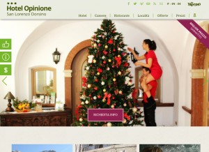 How hotelopinione.com looks like on a tablet such as an iPad.