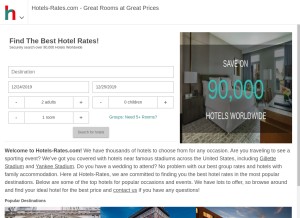 How hotels-rates.com looks like on a tablet such as an iPad.
