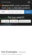 How hotexamples.com looks like on a mobile device such as an iPhone.