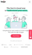How hotjar.com looks like on a mobile device such as an iPhone.