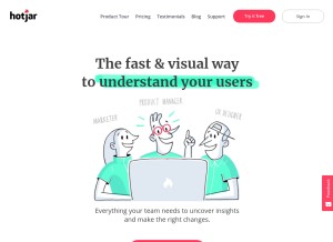 How hotjar.com looks like on a tablet such as an iPad.