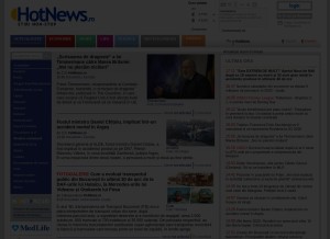 How hotnews.ro looks like on a tablet such as an iPad.