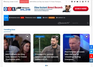 How hotnewstrending.online looks like on a tablet such as an iPad.