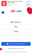 How hotornot.com looks like on a mobile device such as an iPhone.