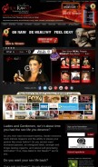 How hotrawks.com looks like on a mobile device such as an iPhone.