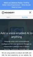 How houndify.com looks like on a mobile device such as an iPhone.