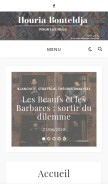 How houriabouteldja.fr looks like on a mobile device such as an iPhone.