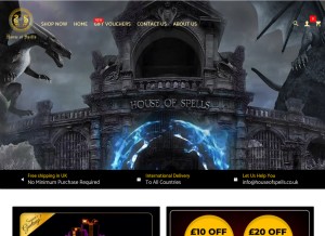 How houseofspells.co.uk looks like on a tablet such as an iPad.