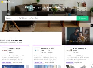 How housing.com looks like on a tablet such as an iPad.