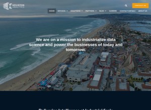 How houston-analytics.com looks like on a tablet such as an iPad.