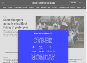How houstonchronicle.com looks like on a tablet such as an iPad.