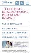 How houstonmethodist.org looks like on a mobile device such as an iPhone.
