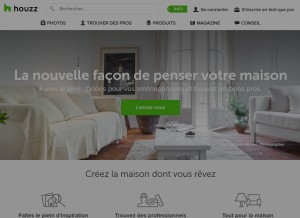 How houzz.com looks like on a tablet such as an iPad.