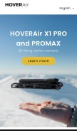 How hoverair.com looks like on a mobile device such as an iPhone.