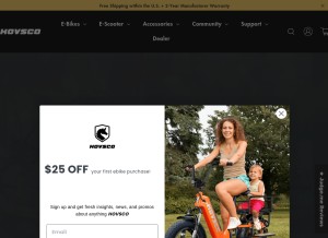 How hovsco.com looks like on a tablet such as an iPad.