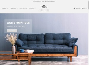 How how-furniture.com looks like on a tablet such as an iPad.