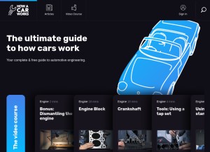 How howacarworks.com looks like on a tablet such as an iPad.