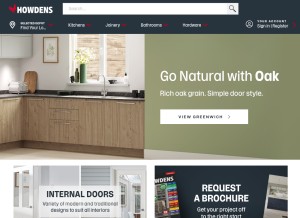 How howdens.com looks like on a tablet such as an iPad.