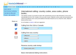 How howtocallabroad.com looks like on a tablet such as an iPad.