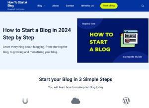 How howtostartablog.net looks like on a tablet such as an iPad.