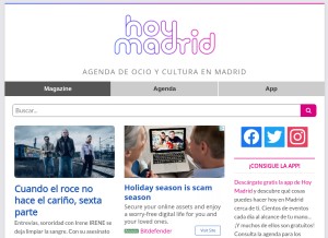 How hoymadrid.app looks like on a tablet such as an iPad.