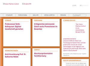 How hpi.de looks like on a tablet such as an iPad.