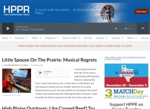How hppr.org looks like on a tablet such as an iPad.