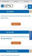 How hpso.com looks like on a mobile device such as an iPhone.