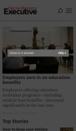 How hreonline.com looks like on a mobile device such as an iPhone.