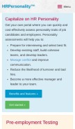 How hrpersonality.com looks like on a mobile device such as an iPhone.