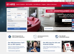 How hrs.de looks like on a tablet such as an iPad.