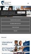 How hs-worms.de looks like on a mobile device such as an iPhone.