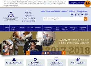 How hsa.ie looks like on a tablet such as an iPad.