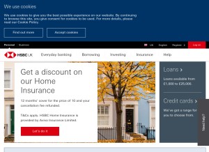 How hsbc.uk looks like on a tablet such as an iPad.