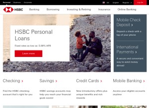 How hsbc.us looks like on a tablet such as an iPad.