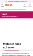 How hse24.de looks like on a mobile device such as an iPhone.