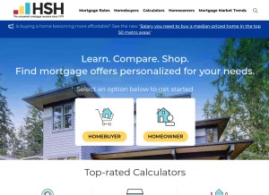 How hsh.com looks like on a tablet such as an iPad.