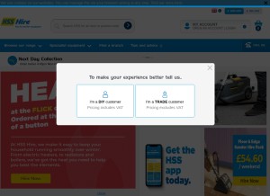 How hss.com looks like on a tablet such as an iPad.