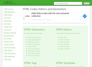 How html.am looks like on a tablet such as an iPad.