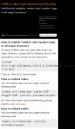 How html5media.info looks like on a mobile device such as an iPhone.